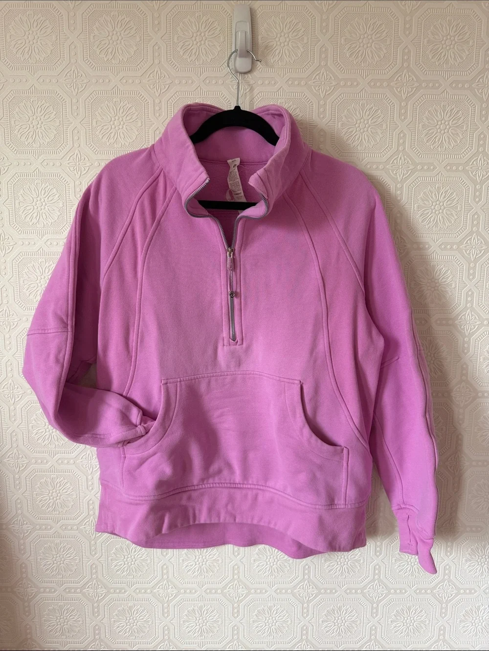 SOLD Lululemon Scuba Oversized Funnel-Neck Half Zip *Long Dahlia Mauve Pink M/L - Picture 2 of 6